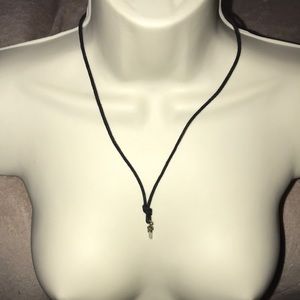 crystal on a rope adjustable necklace 21” vintage